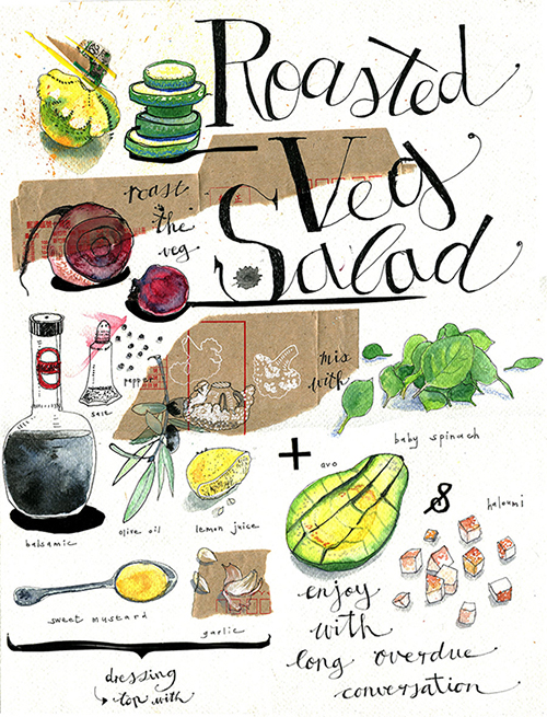 Roasted Veg Salad unrouxly - illustrated recipes