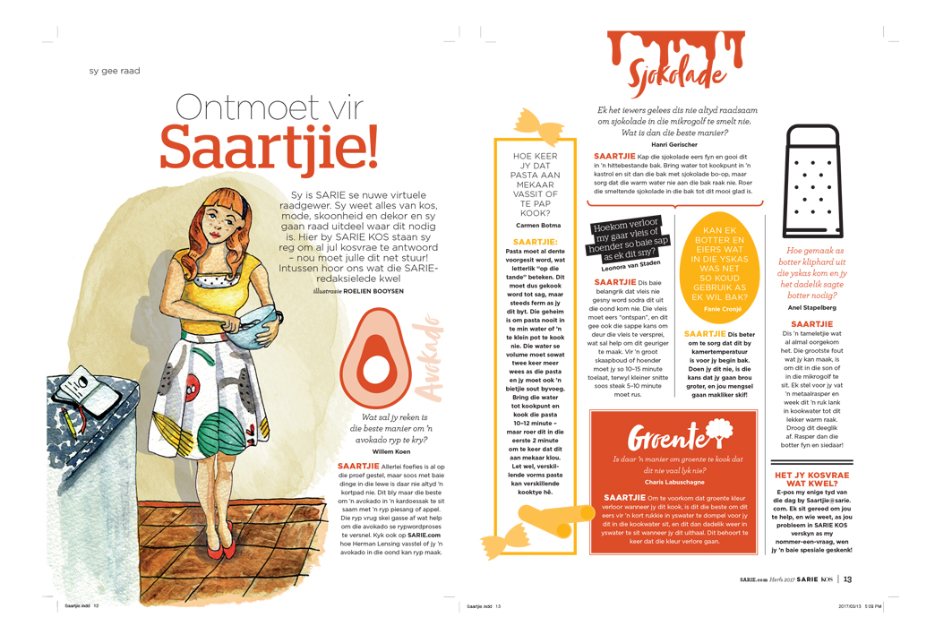 Sarie Kos – editorial illustration by Unrouxly